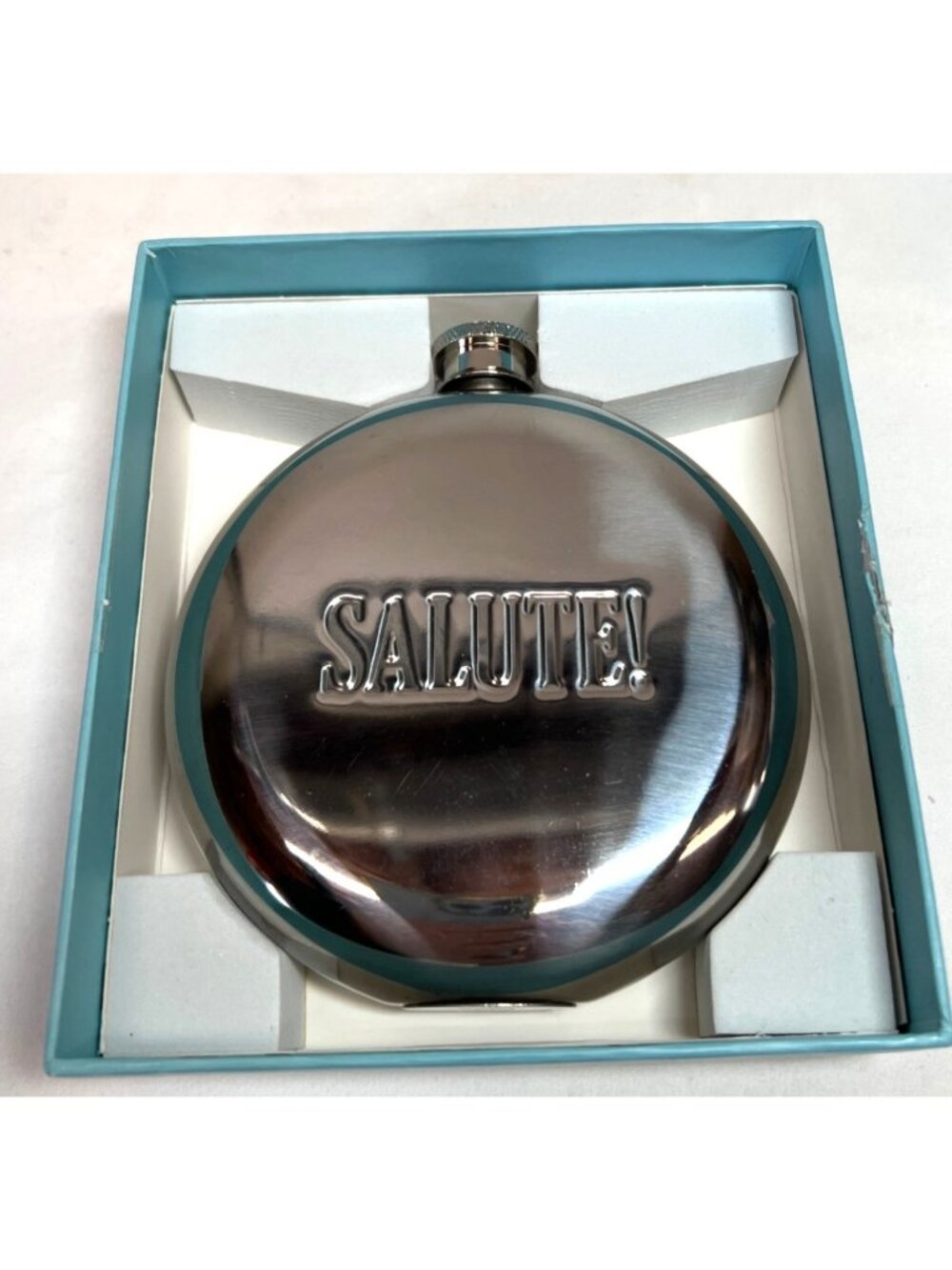 Wild Eye Designs 10 Fl Oz Stainless Steel Flask With "Salute!" Engraving Gift Bo